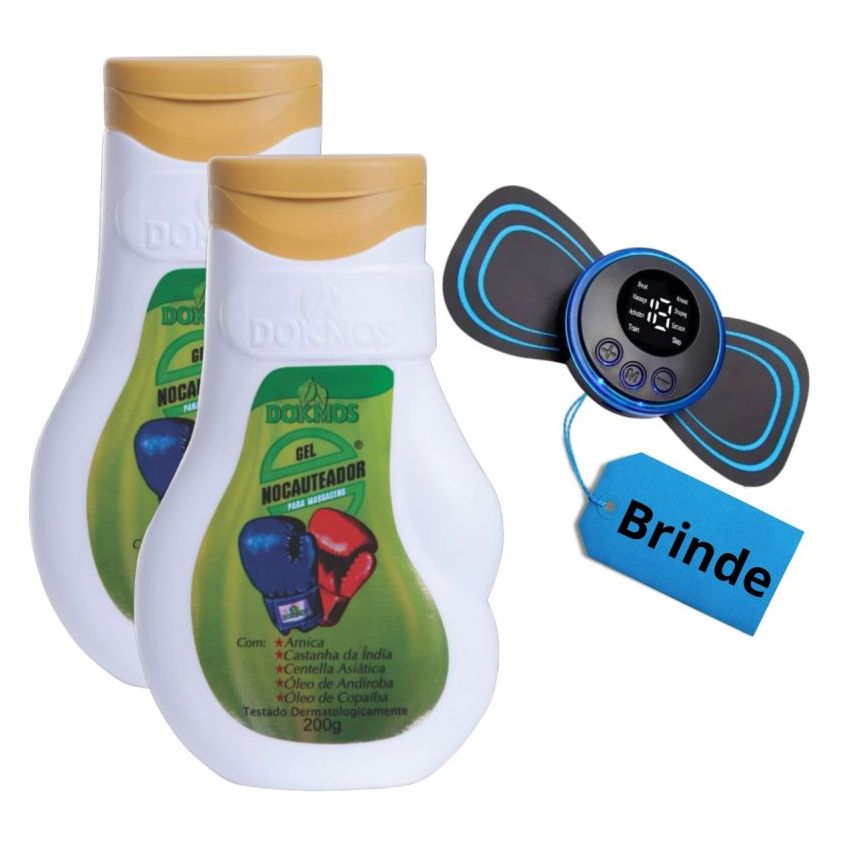 Kit 2 Gel Massageador Nocauteador Dokmos + Mini Massageador Portatil